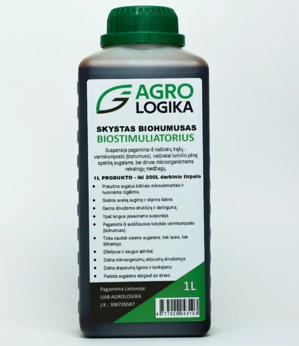 Agrologika Skystas Biohumusas 1L – Natūrali Skysta Trąša ir Biostimuliatorius