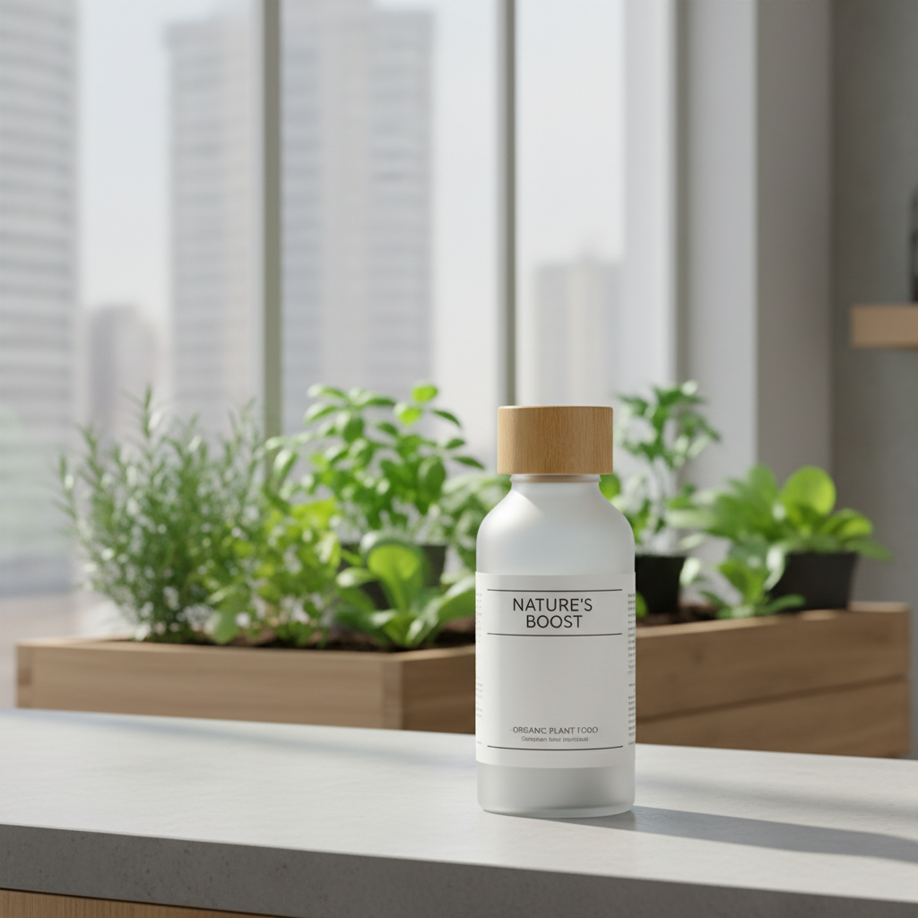 Skystos trąšos daržui su buteliu ir žalia veja